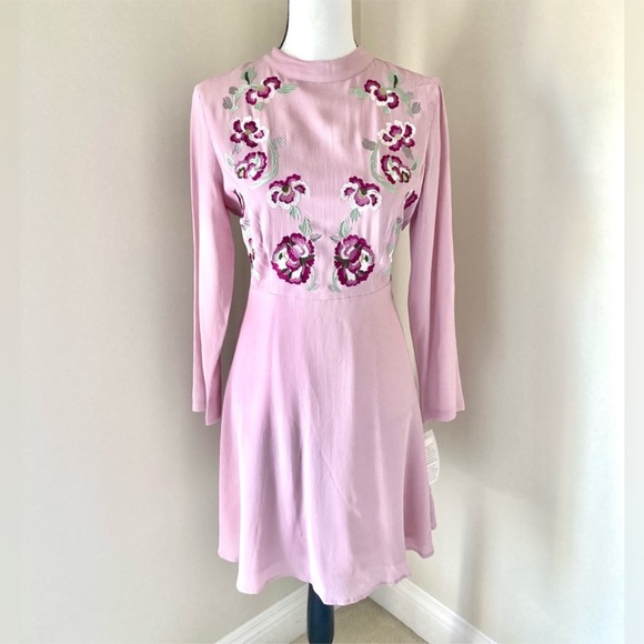 🆕 Nanette Lepore Countryside Dreams Dress In Demure Pink. (Underlined) NWT - Picture 4 of 16